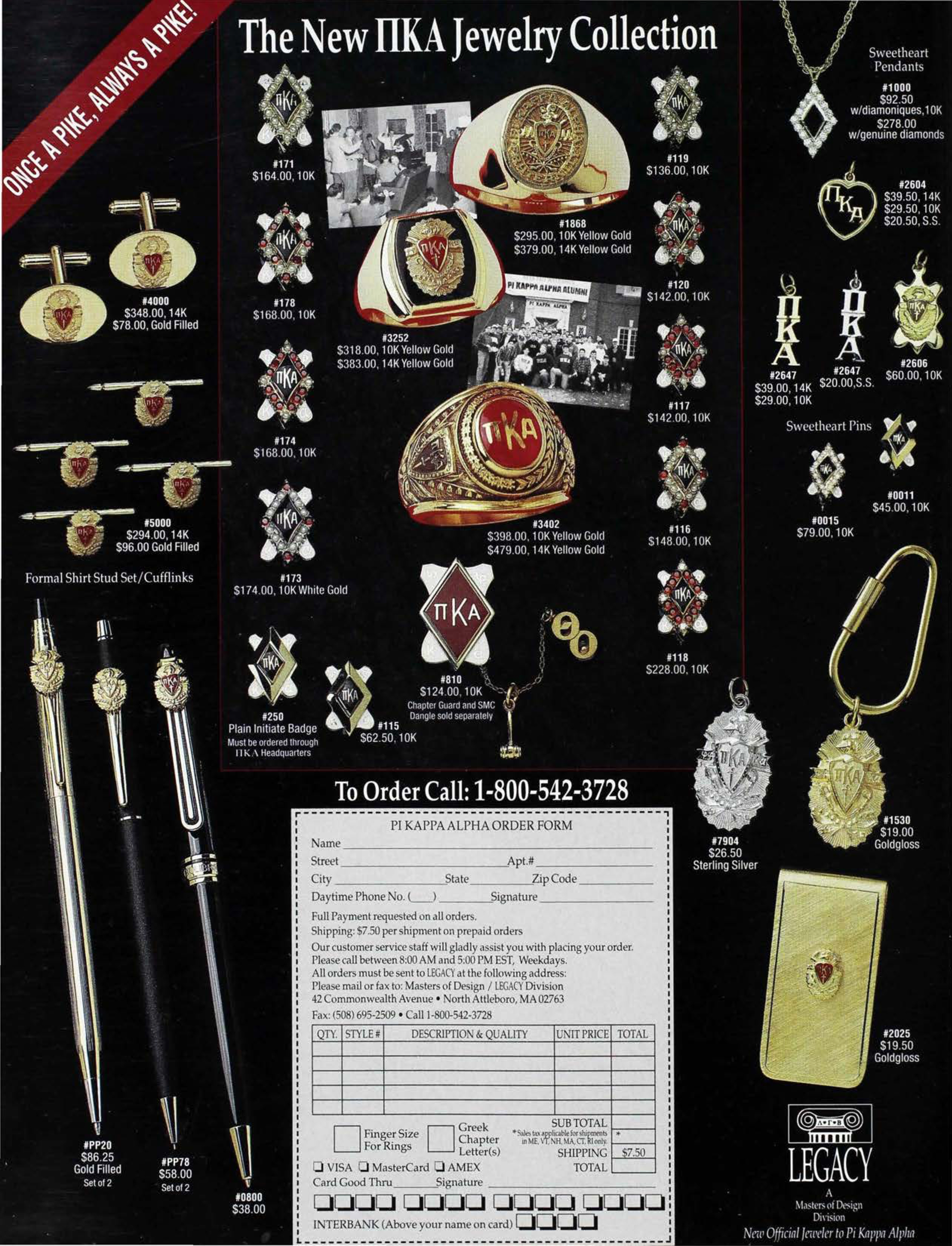 The New Pi Kappa Alpha Jewelry Collection Advertisement, March 1998